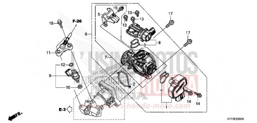 CORPS DE PAPILLON/INJECTEUR DE CARBURANT SH125ADK de 2019